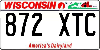 WI license plate 872XTC