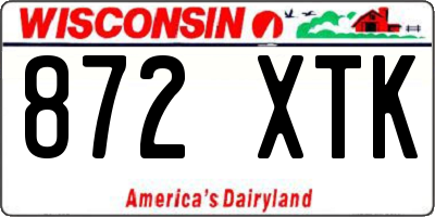 WI license plate 872XTK