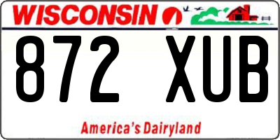 WI license plate 872XUB