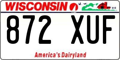 WI license plate 872XUF