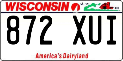 WI license plate 872XUI