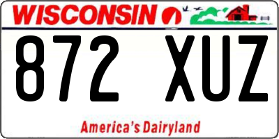 WI license plate 872XUZ