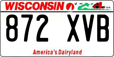 WI license plate 872XVB