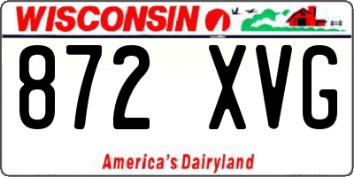WI license plate 872XVG