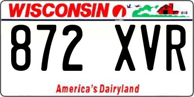 WI license plate 872XVR
