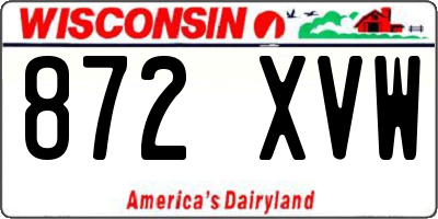 WI license plate 872XVW