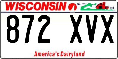 WI license plate 872XVX