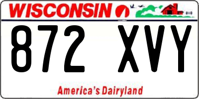 WI license plate 872XVY