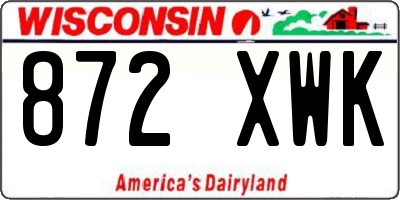 WI license plate 872XWK