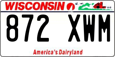 WI license plate 872XWM