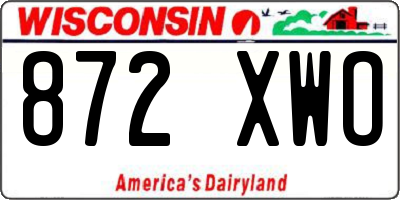 WI license plate 872XWO