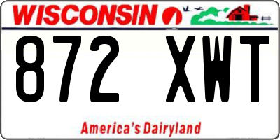 WI license plate 872XWT