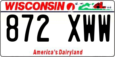 WI license plate 872XWW