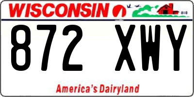 WI license plate 872XWY
