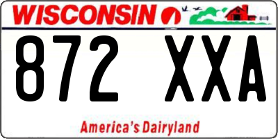 WI license plate 872XXA