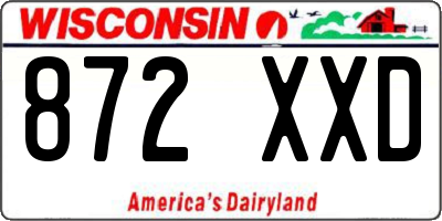 WI license plate 872XXD