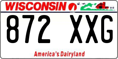WI license plate 872XXG