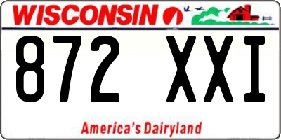 WI license plate 872XXI