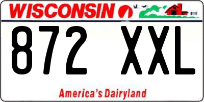 WI license plate 872XXL