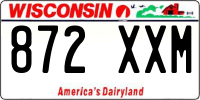 WI license plate 872XXM
