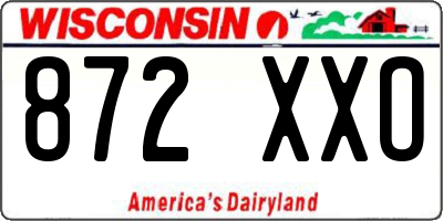 WI license plate 872XXO
