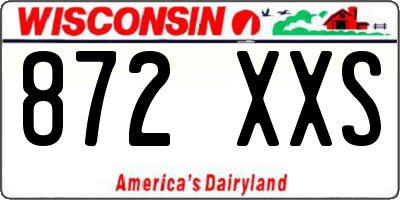 WI license plate 872XXS