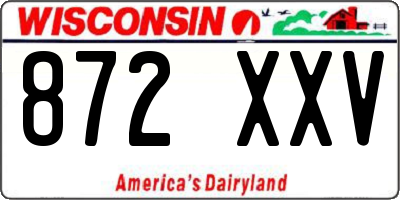 WI license plate 872XXV