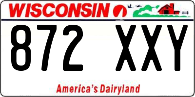 WI license plate 872XXY