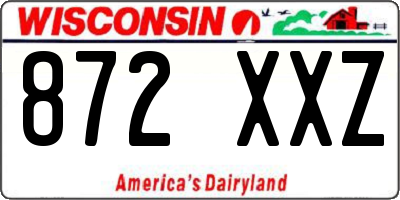WI license plate 872XXZ