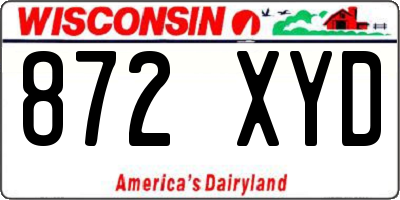 WI license plate 872XYD