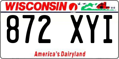 WI license plate 872XYI