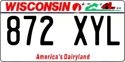 WI license plate 872XYL