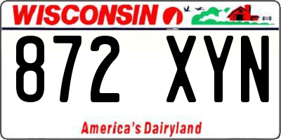 WI license plate 872XYN