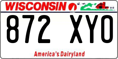 WI license plate 872XYO