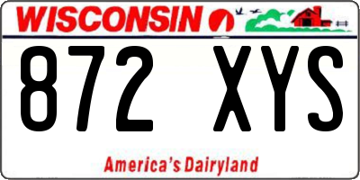 WI license plate 872XYS