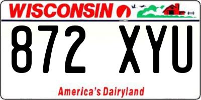 WI license plate 872XYU