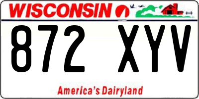 WI license plate 872XYV