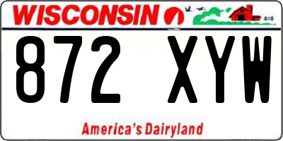 WI license plate 872XYW