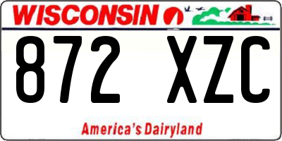 WI license plate 872XZC