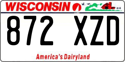 WI license plate 872XZD