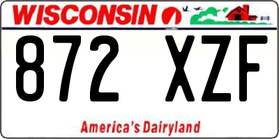 WI license plate 872XZF