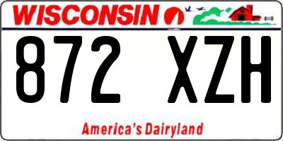WI license plate 872XZH