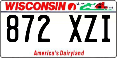 WI license plate 872XZI
