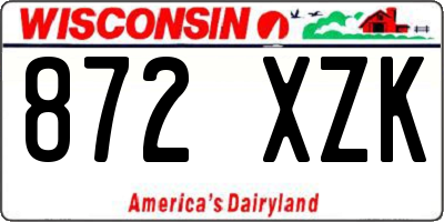 WI license plate 872XZK