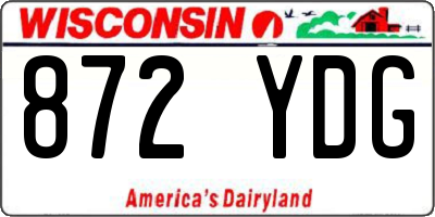 WI license plate 872YDG