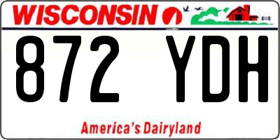 WI license plate 872YDH