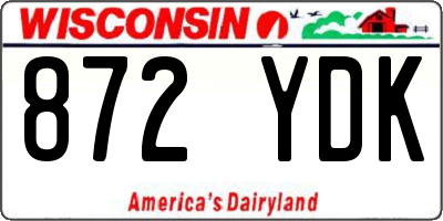 WI license plate 872YDK
