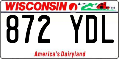 WI license plate 872YDL