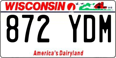 WI license plate 872YDM