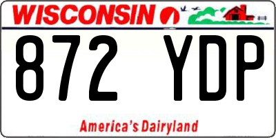 WI license plate 872YDP